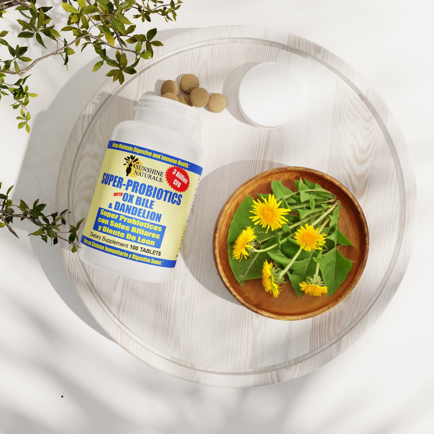 Super Probiotics, Ox Bile, and Dandelion 100 Tablets