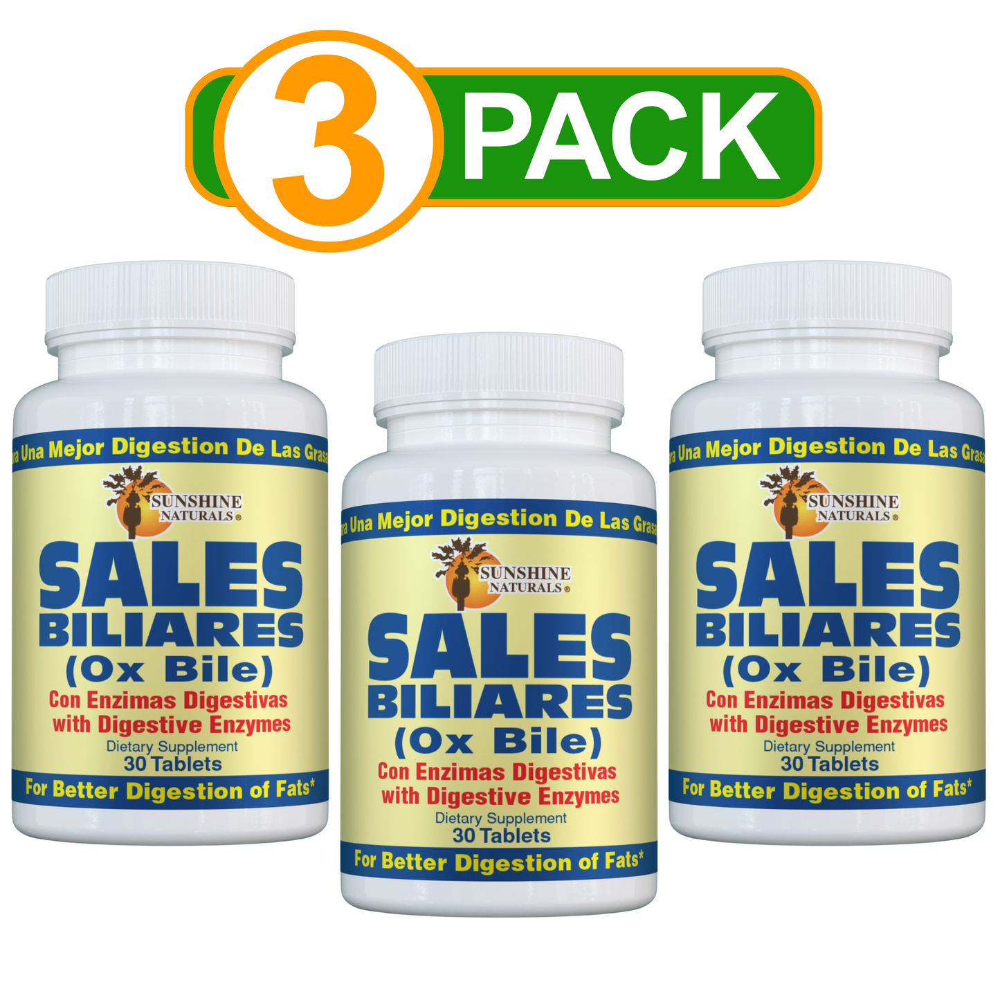 Sales Biliares (Ox Bile) plus Digestive Enzymes 30 Tablets