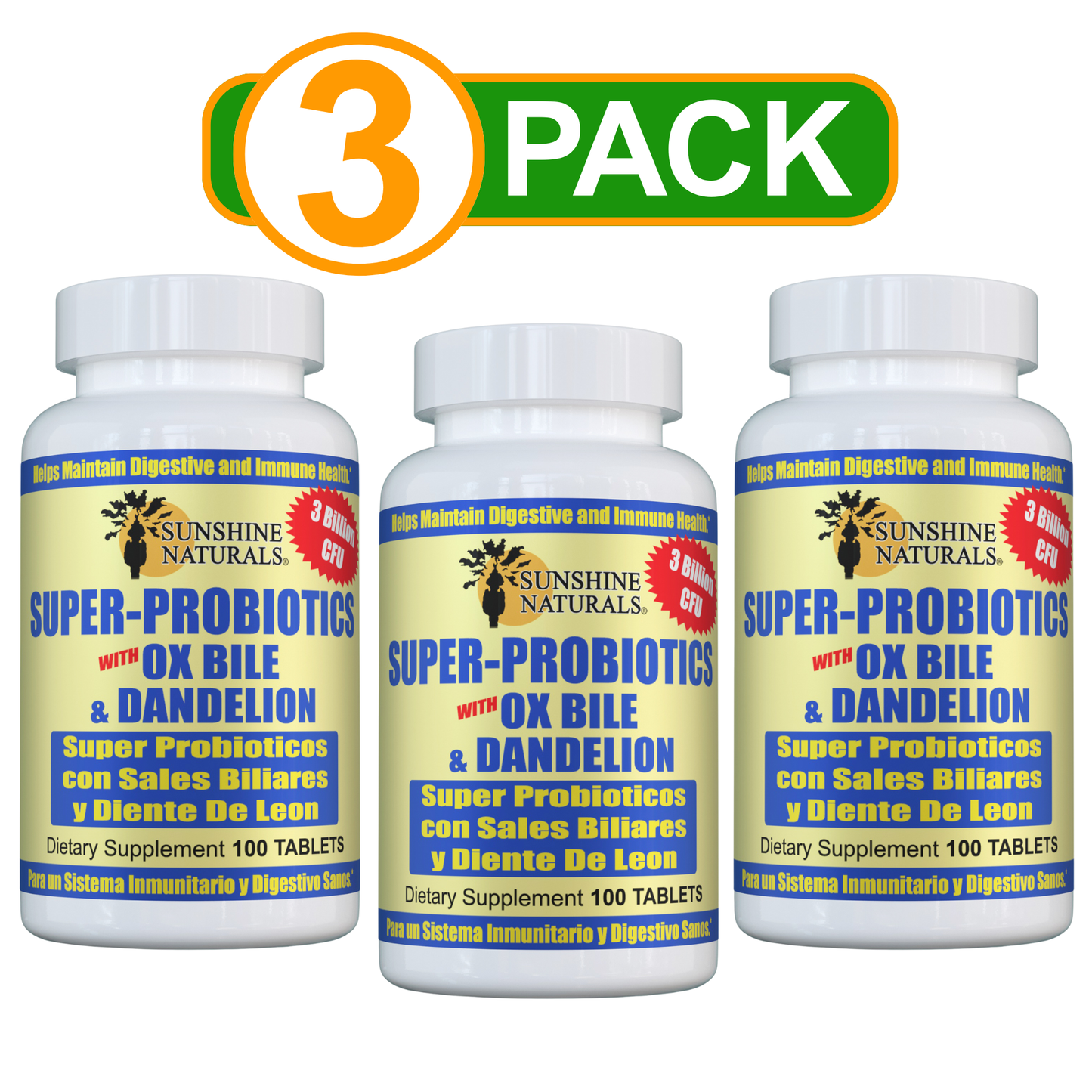 Super Probiotics, Ox Bile, and Dandelion 100 Tablets