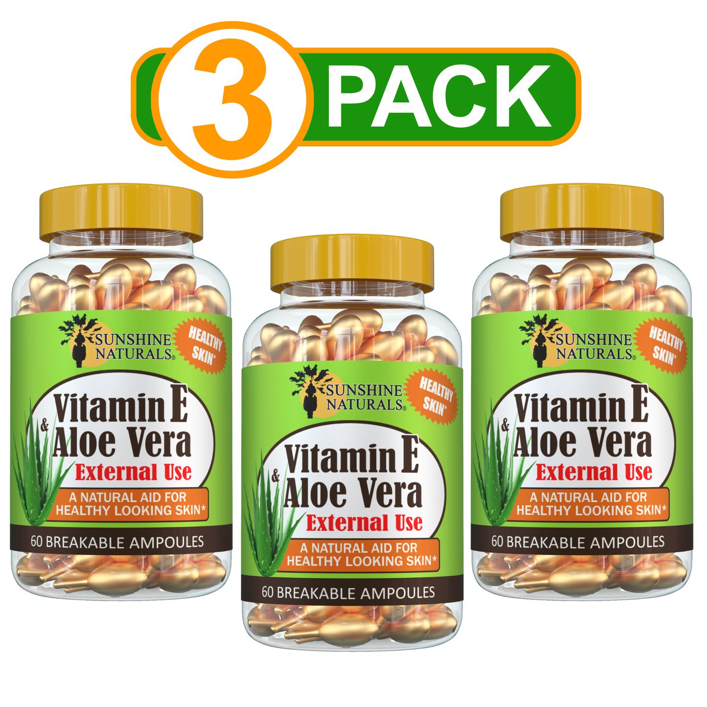 Vitamin E & Aloe Vera 60 breakable ampoules