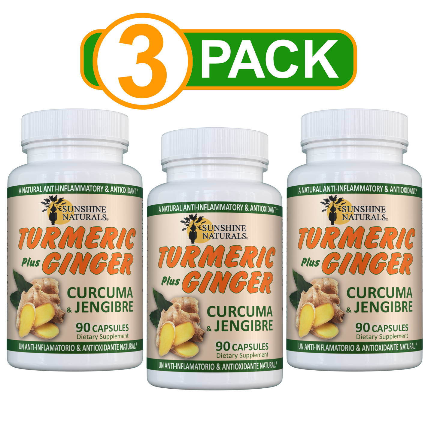 Turmeric Curcuma plus Ginger 90 Capsules