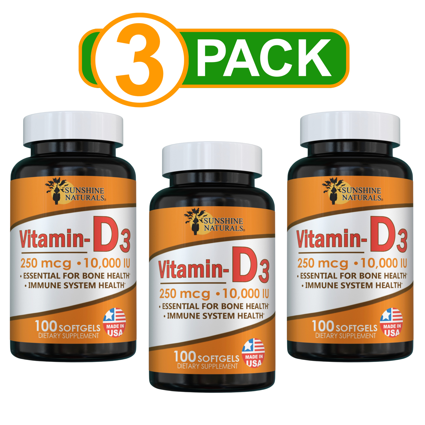 Vitamin D3 10,000 IU (250mcg) 100 Softgels