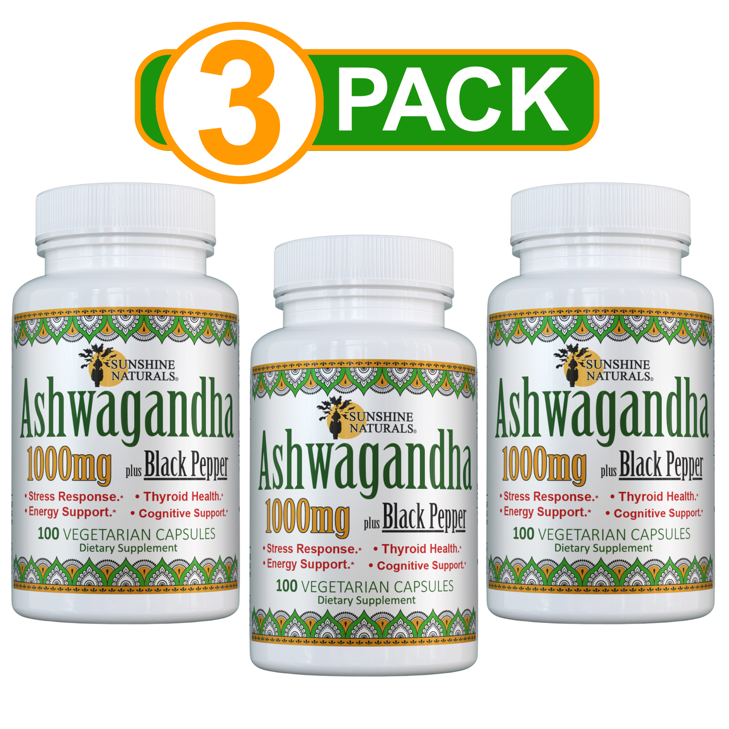 Ashwagandha plus Black Pepper 100 Veggie Capsules