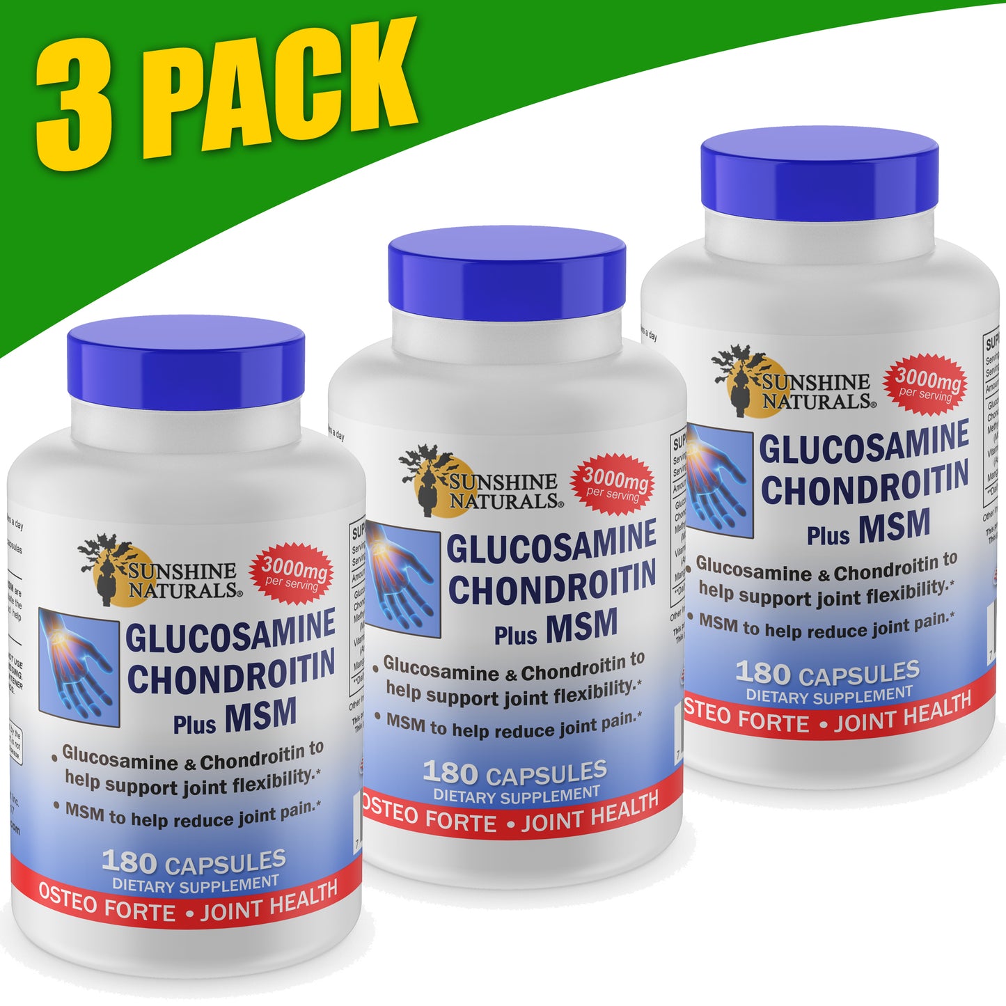 Glucosamine Sulfate, Chondroitin, and MSM 180 Capsules