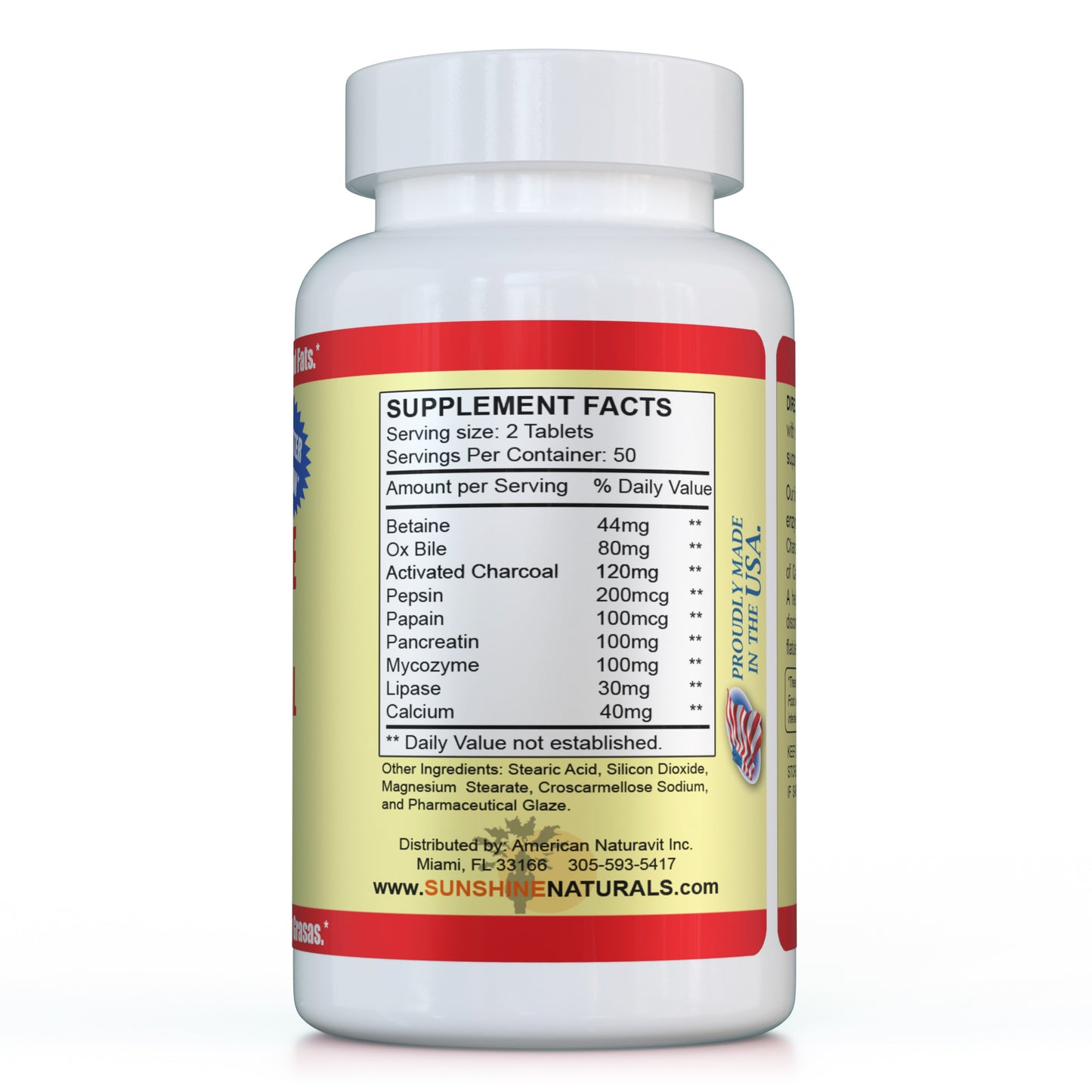 Super Digestivas, Sales Biliares, con Carbon Activado 100 Tablets