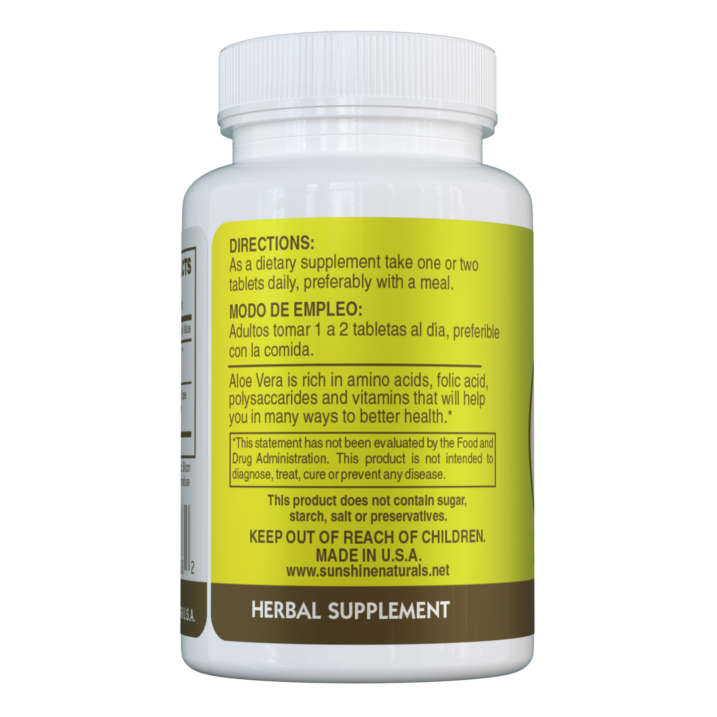 Aloe Vera Sabila 2000mg 60 Tablets