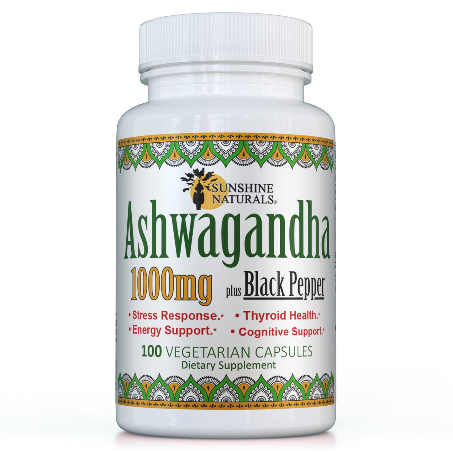 Ashwagandha plus Black Pepper 100 Veggie Capsules