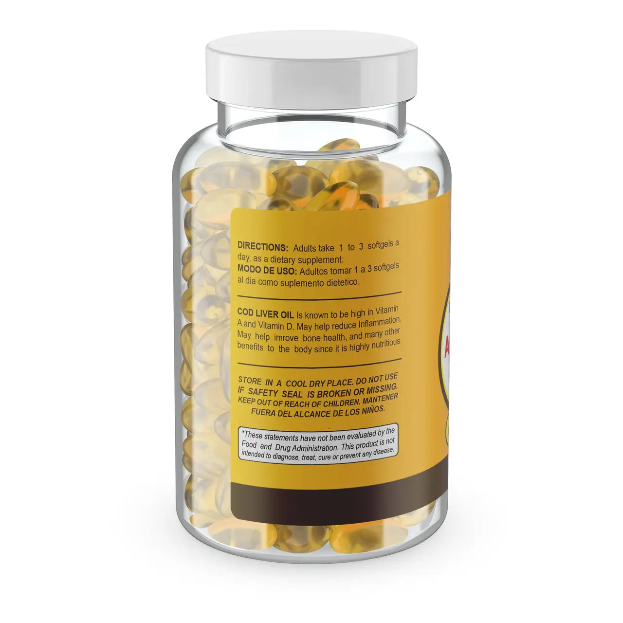 Cod Liver Oil 1400mg 200 Softgels Sunshinenaturals