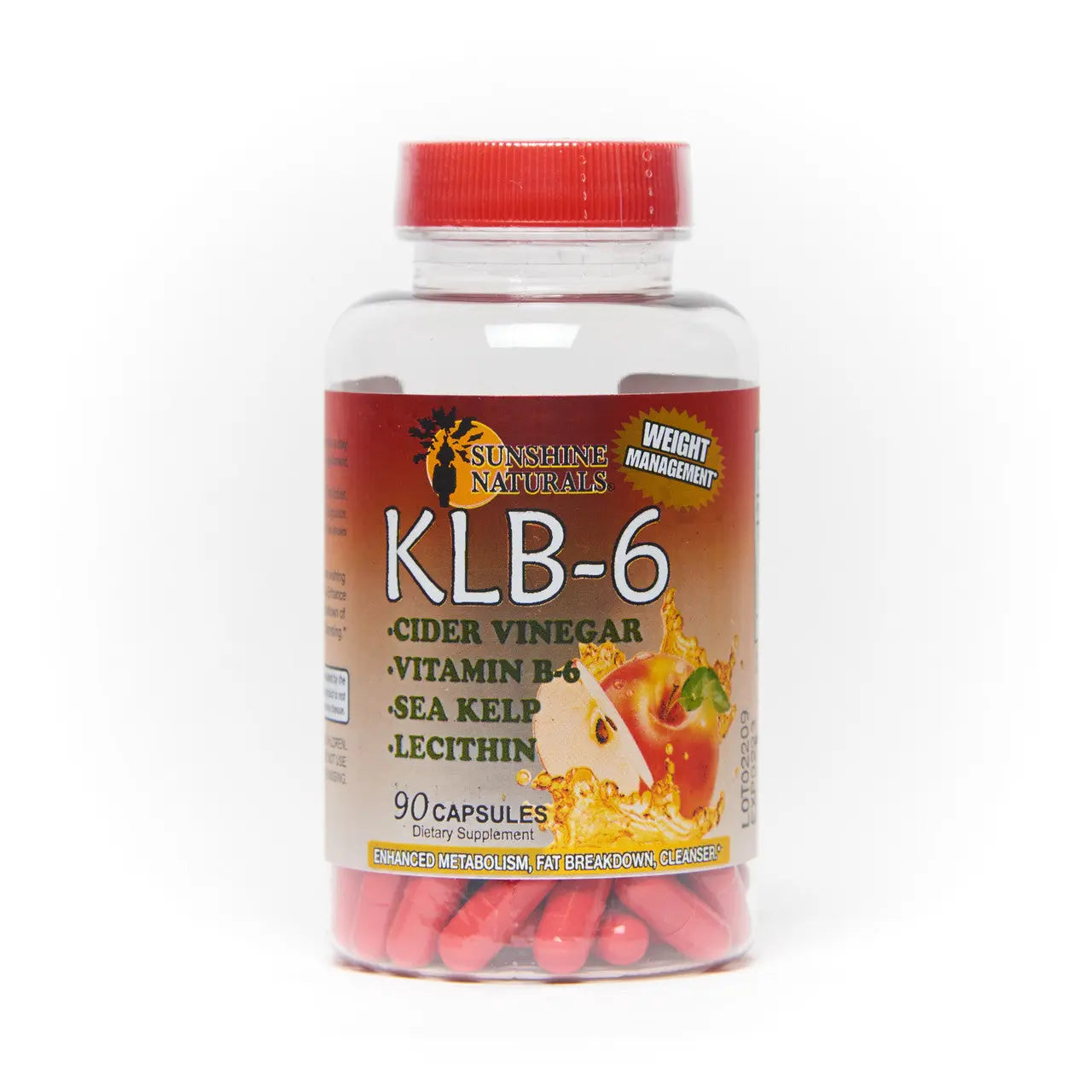 Lecithin Kelp Vitamin B-6 Cider Vinegar 90 capsules Sunshinenaturals
