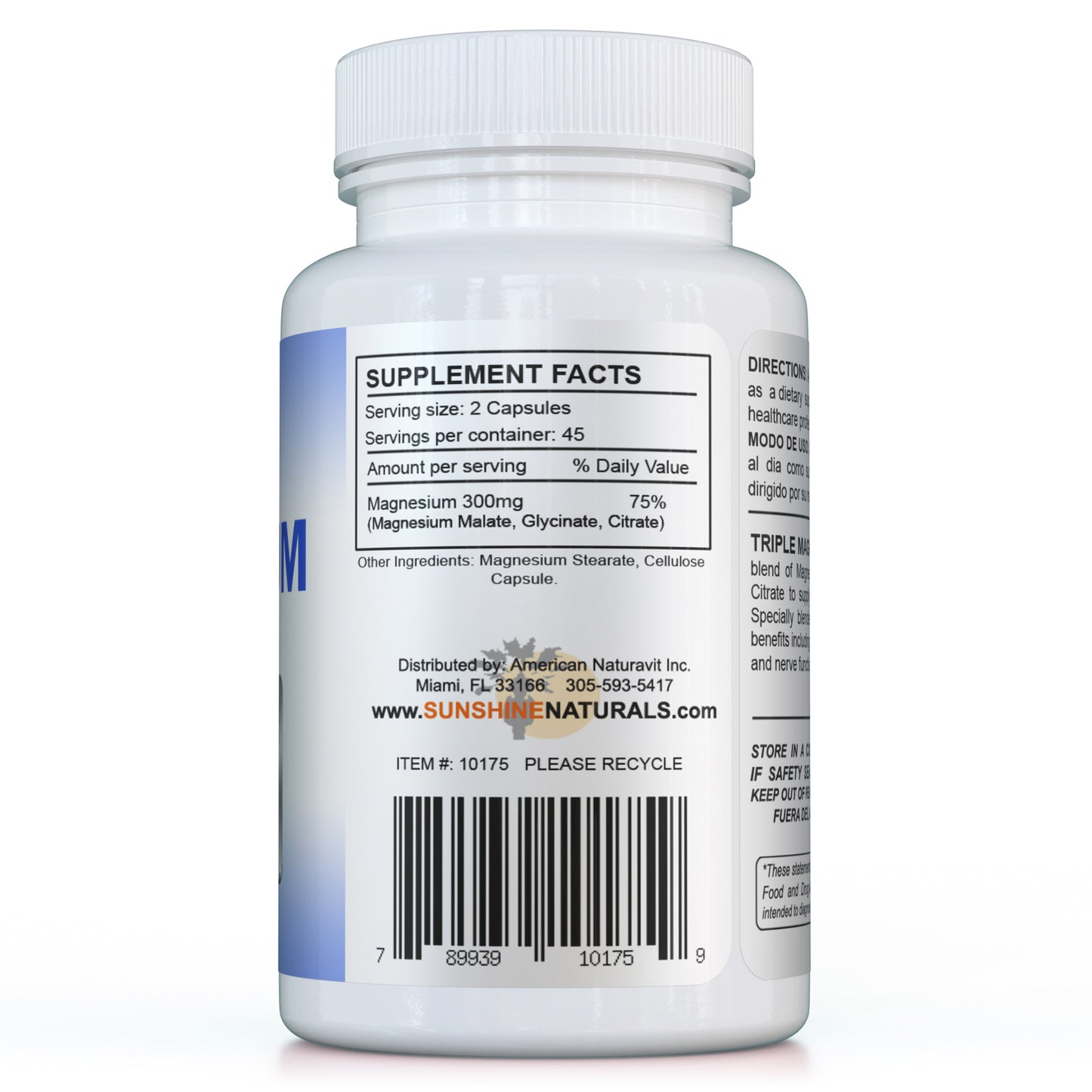 Triple Magnesium Complex, Magnesium Glycinate, Malate and Citrate. 90 capsules