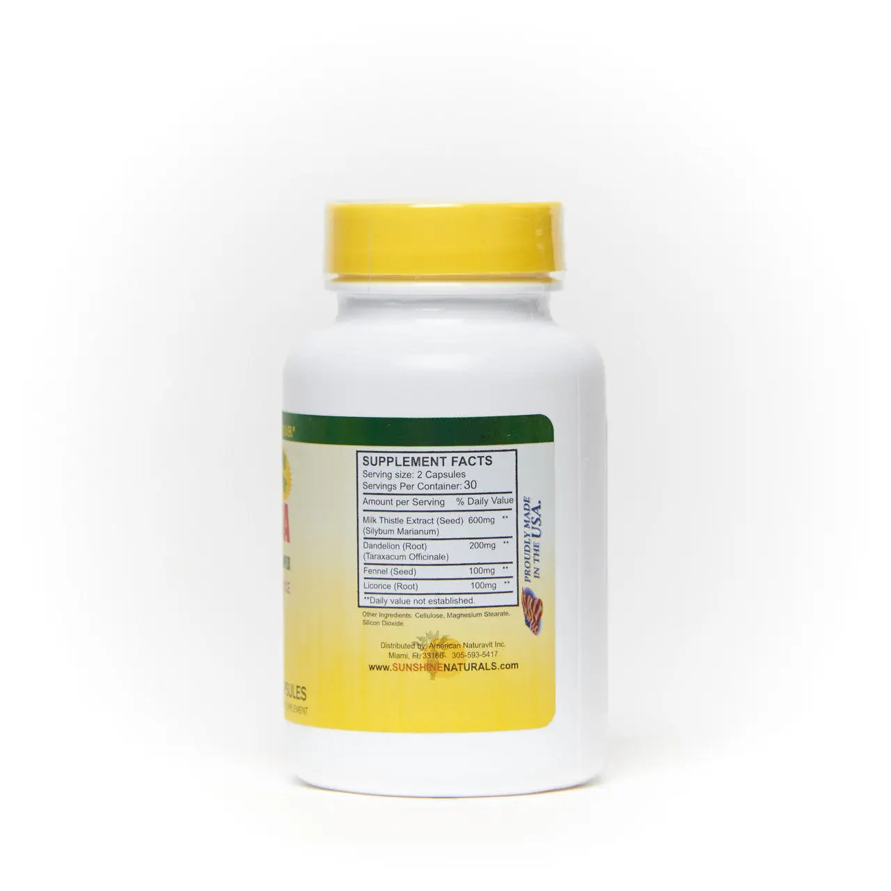 Milk Thistle 600mg 60 Capsules Sunshinenaturals