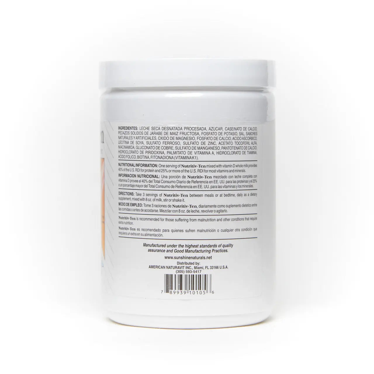 Nutritiv-Ten Powder 16 Ounces Strawberry Sunshinenaturals