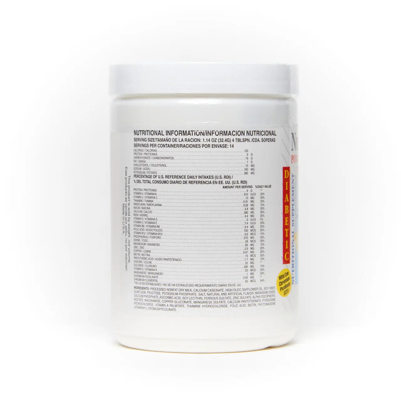 Nutritiv-Ten Powder 16 Ounces Vanilla DIABETIC Sunshinenaturals