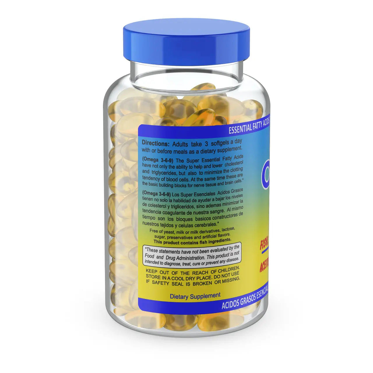 Omega 3-6-9 Fish, Borage, and Flaxseed oil 3600mg 60 Softgels Sunshinenaturals