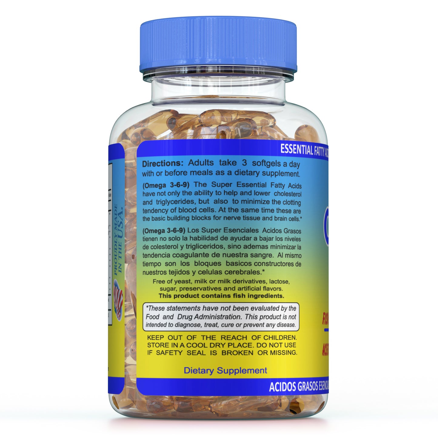Omega 3-6-9 Fish, Borage, and Flaxseed oil 3600mg 60 Softgels