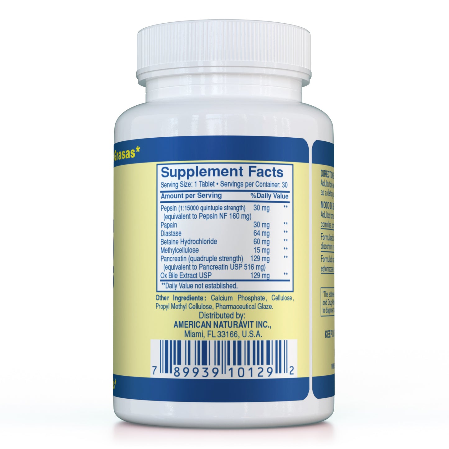 Sales Biliares (Ox Bile) plus Digestive Enzymes 30 Tablets