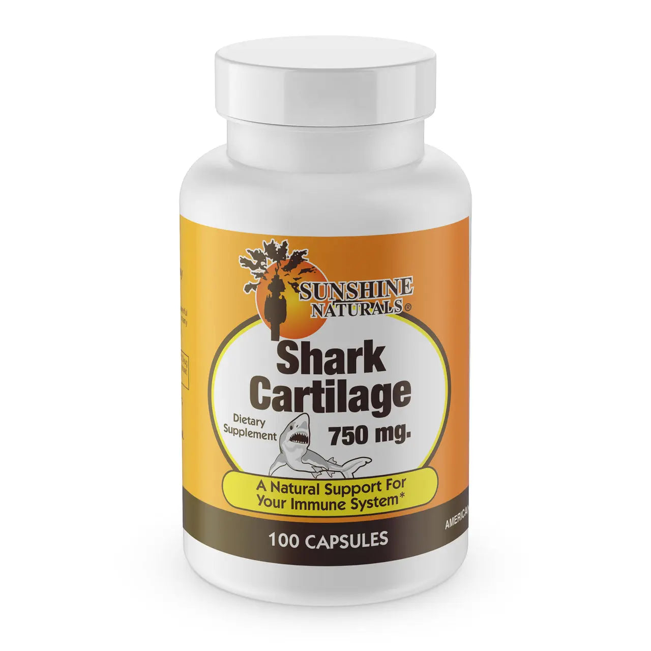 Shark Cartilage 750mg 100 Capsules Sunshinenaturals