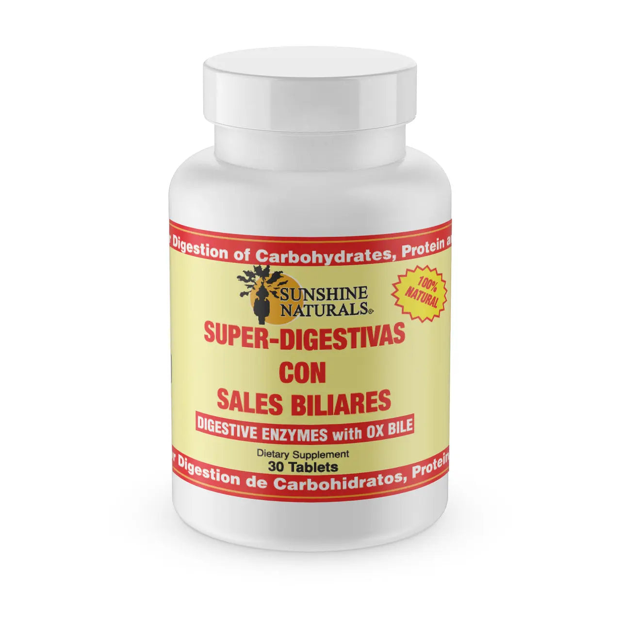 Super Digestives with Ox Bile (Super Digestivas) 30 Tablets Sunshinenaturals