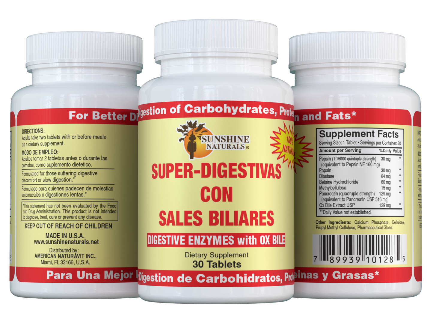 Super Digestives with Ox Bile (Super Digestivas) 30 Tablets