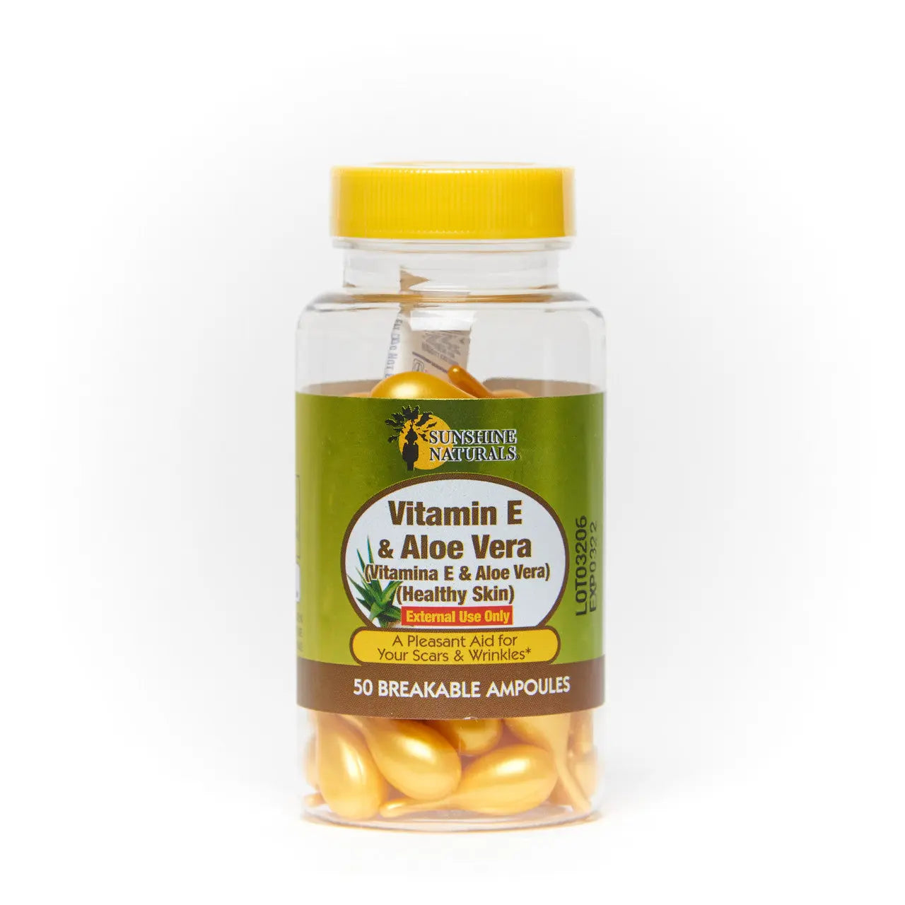 Vitamin E & Aloe Vera 50 breakable ampoules Sunshinenaturals