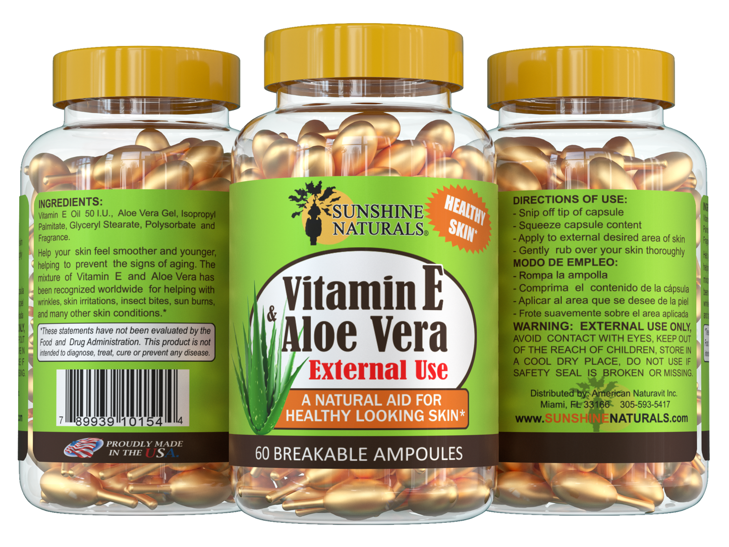 Vitamin E & Aloe Vera 60 breakable ampoules