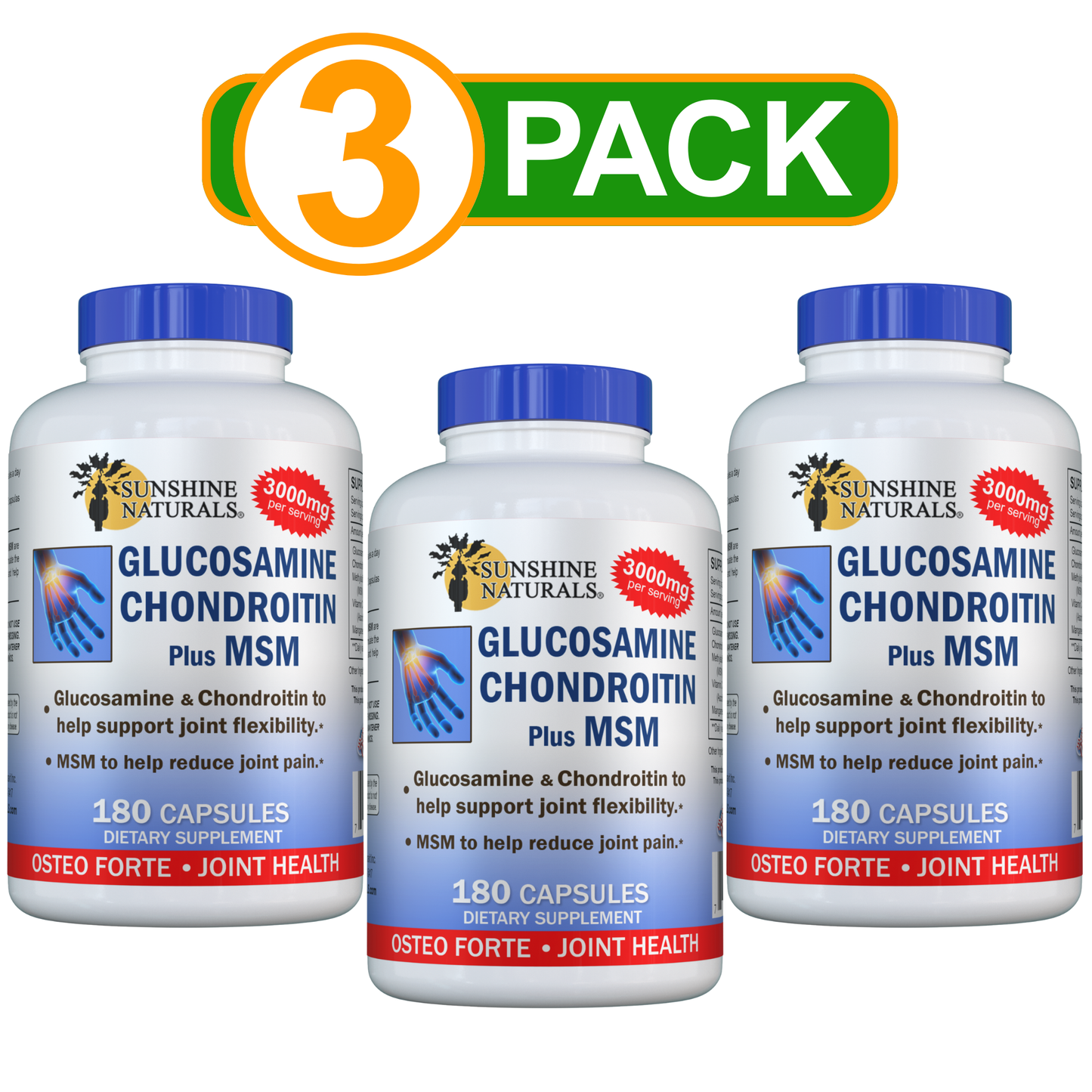 Glucosamine Sulfate, Chondroitin, and MSM 180 Capsules