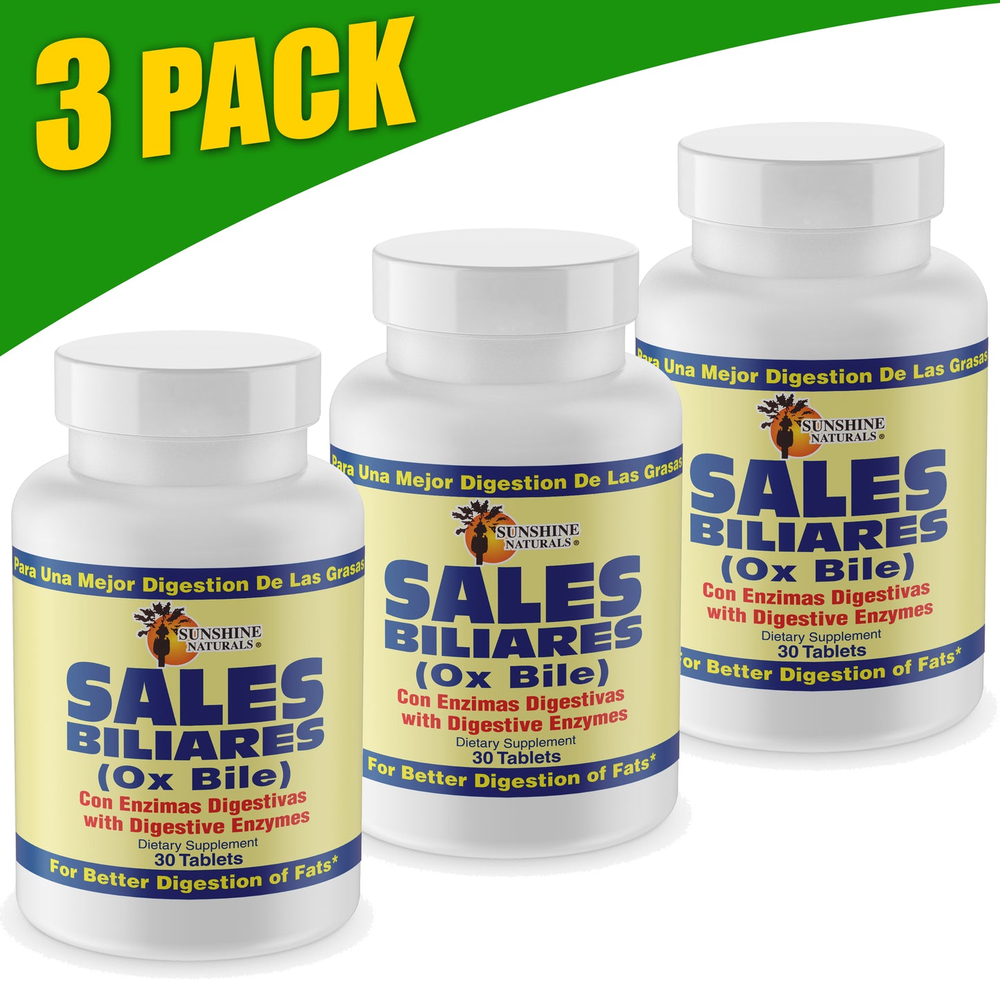 Sales Biliares (Ox Bile) plus Digestive Enzymes 30 Tablets
