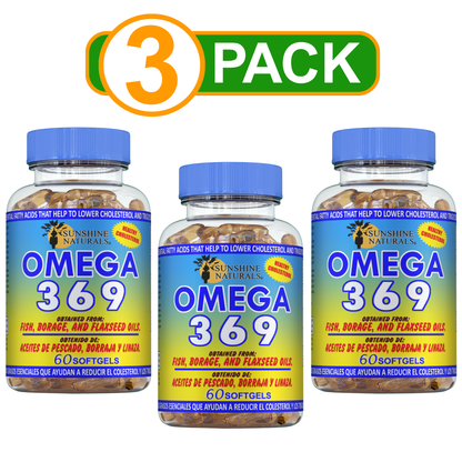 Omega 3-6-9 Fish, Borage, and Flaxseed oil 3600mg 60 Softgels