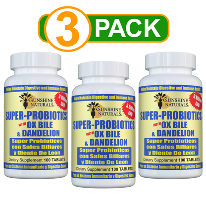 Super Probiotics, Ox Bile, and Dandelion 100 Tablets