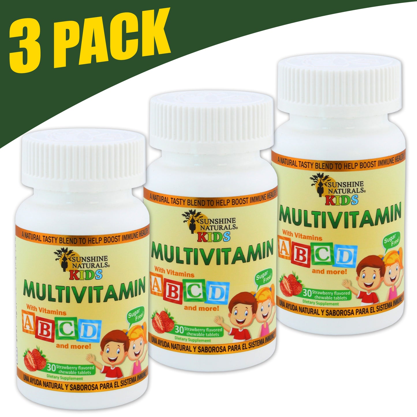 Childrens MultiVitamin 30 Chewable Strawbery Flavored Tablets