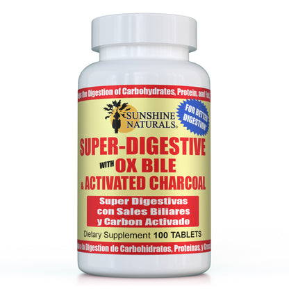 Super Digestivas, Sales Biliares, con Carbon Activado 100 Tablets