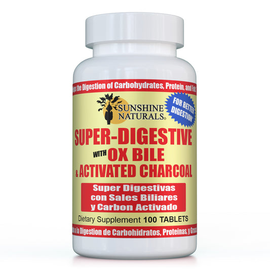 Super Digestivas, Sales Biliares, con Carbon Activado 100 Tablets