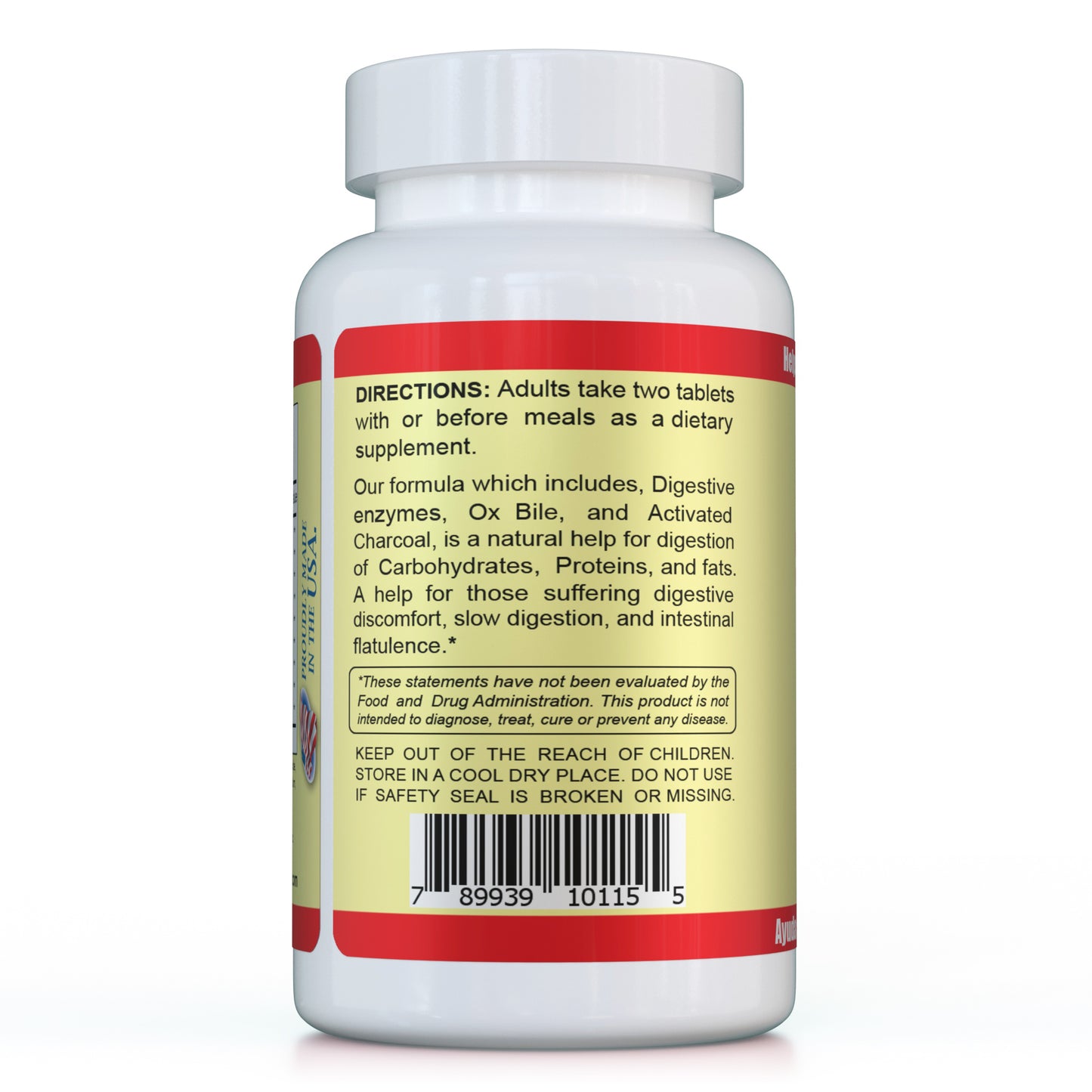 Super Digestivas, Sales Biliares, con Carbon Activado 100 Tablets