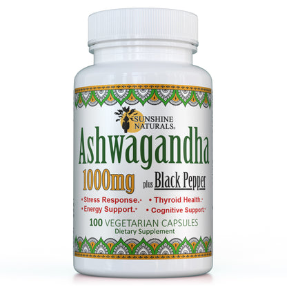 Ashwagandha plus Black Pepper 100 Veggie Capsules