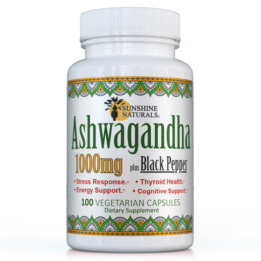 Ashwagandha plus Black Pepper 100 Veggie Capsules