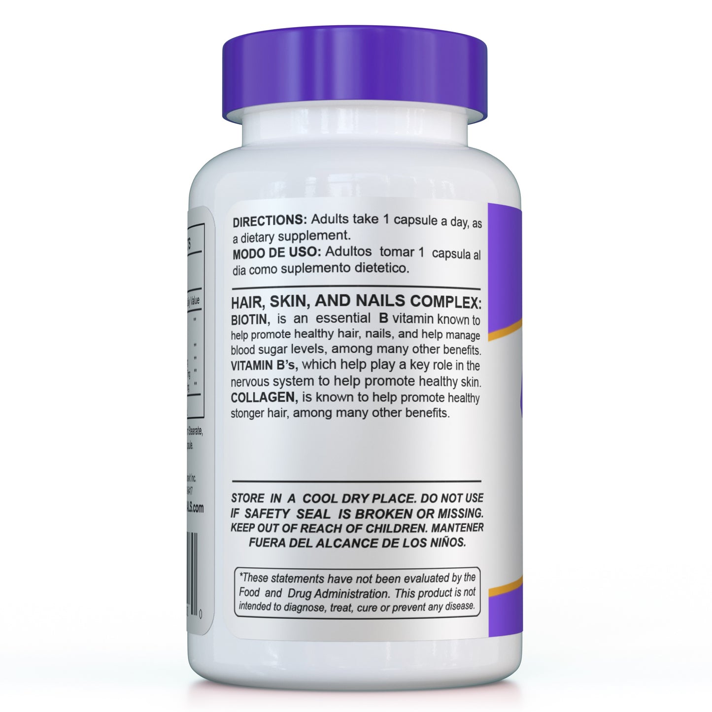 Biotin 5000 mcg plus Collagen for Hair, Skin, and Nails 90 Capsules