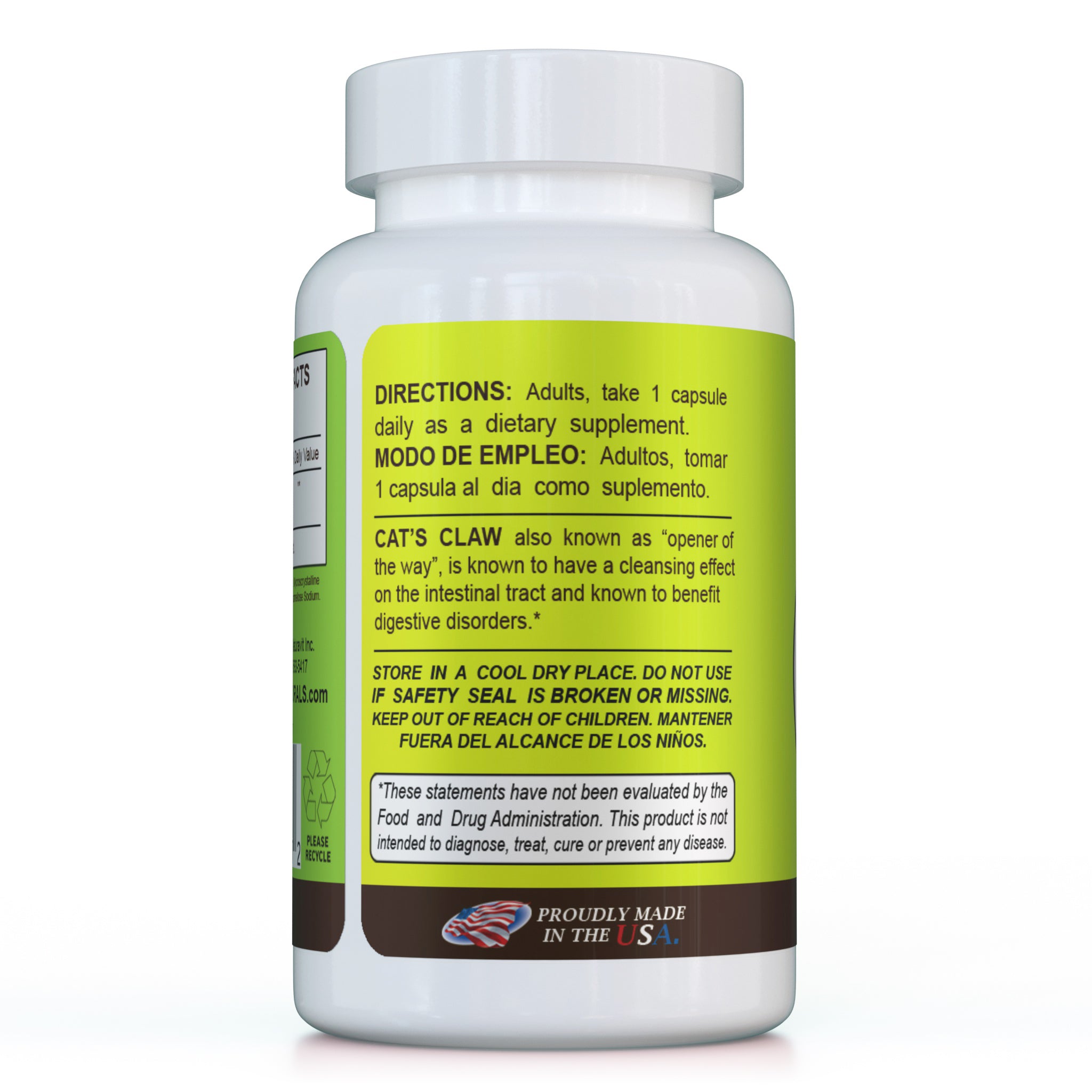 Ecovits Cats Claw Extract 8000mg Organic Capsules - Immune System & Joint Support