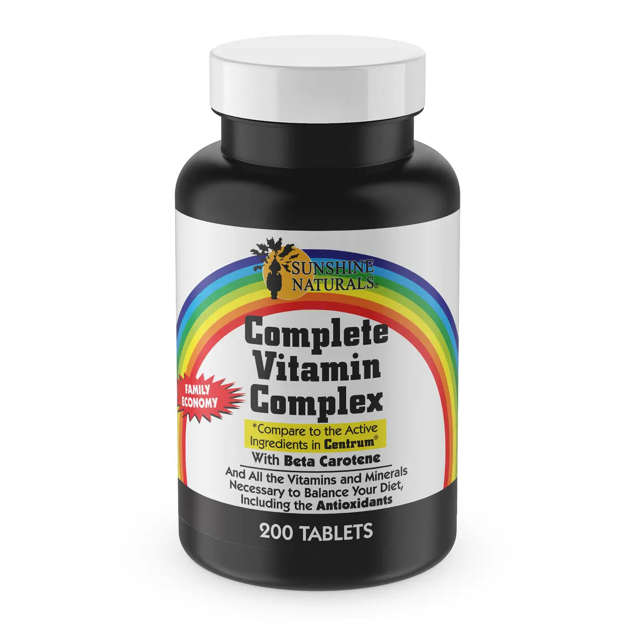 Complete Vitamin Complex 200 Tablets Sunshinenaturals