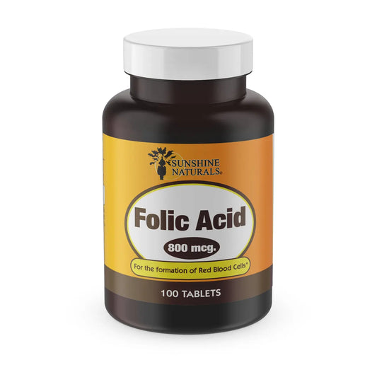 Folic Acid 100 tablets Sunshinenaturals