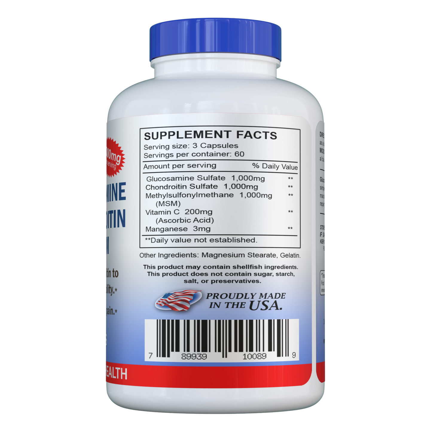 Glucosamine Sulfate, Chondroitin, and MSM 180 Capsules