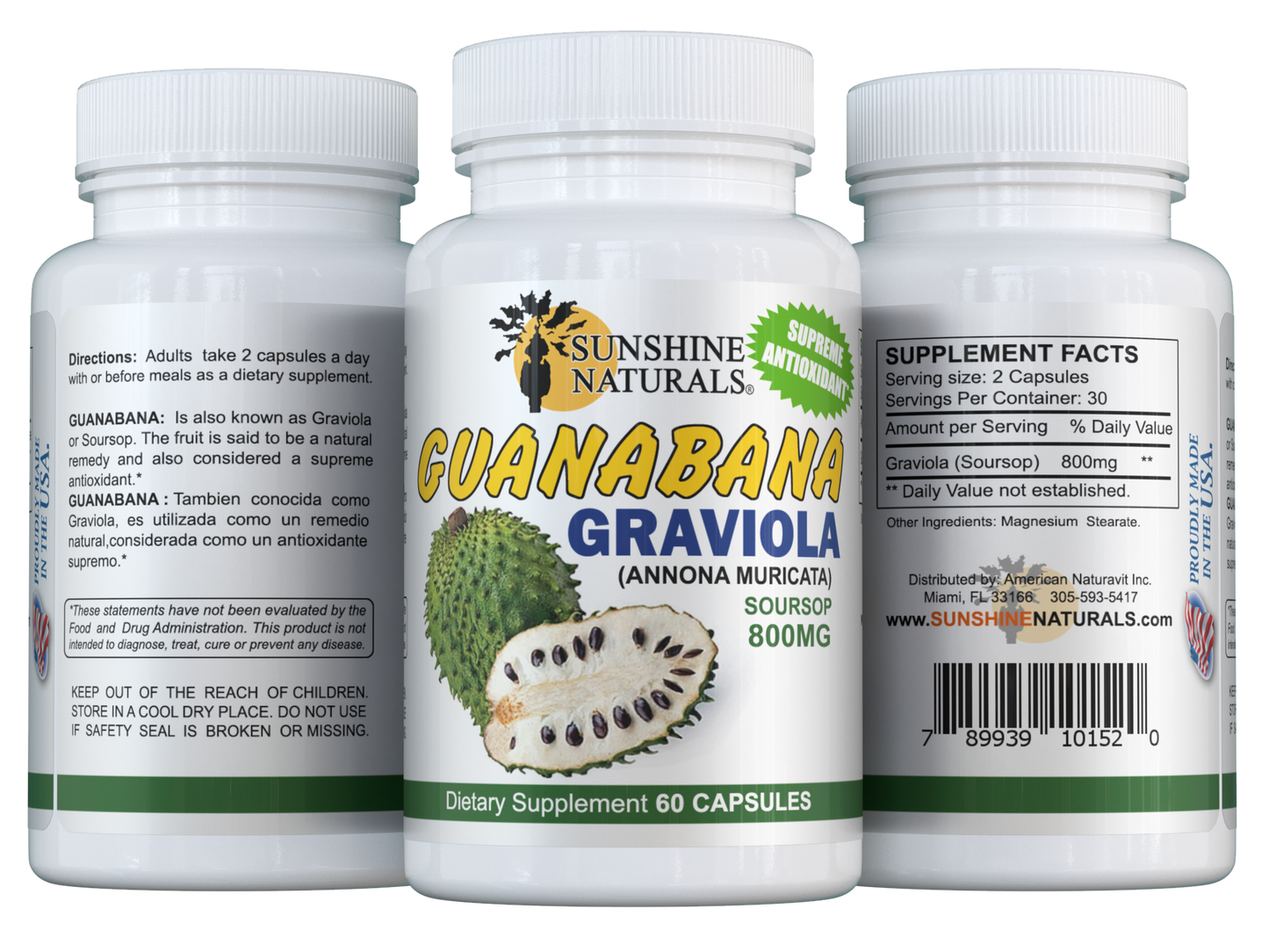 Guanabana (Graviola) 800mg 60 Capsules