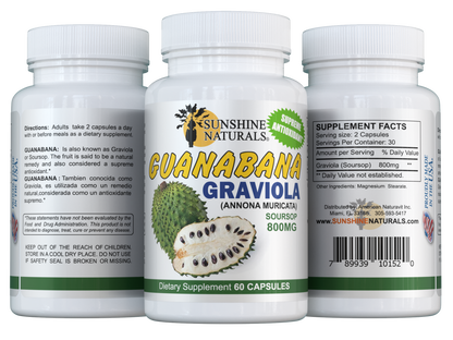 Guanabana (Graviola) 800mg 60 Capsules