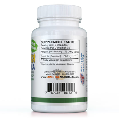 Guanabana (Graviola) 800mg 60 Capsules