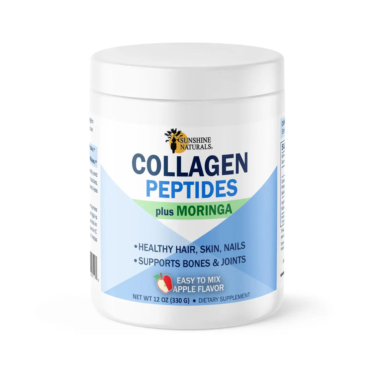 Hydrolyzed Collagen Peptides plus Moringa Leaf Powder 12 oz Sunshinenaturals
