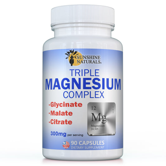 Triple Magnesium Complex, Magnesium Glycinate, Malate and Citrate. 90 capsules