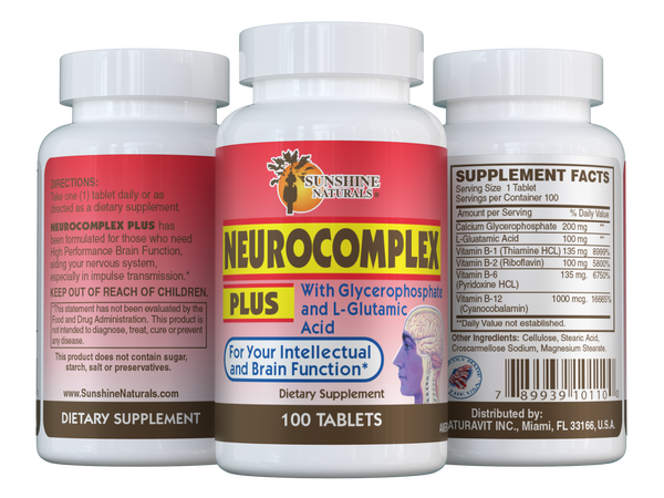 Neuro - complex PLUS - 100 Tablets - Sunshine Naturals