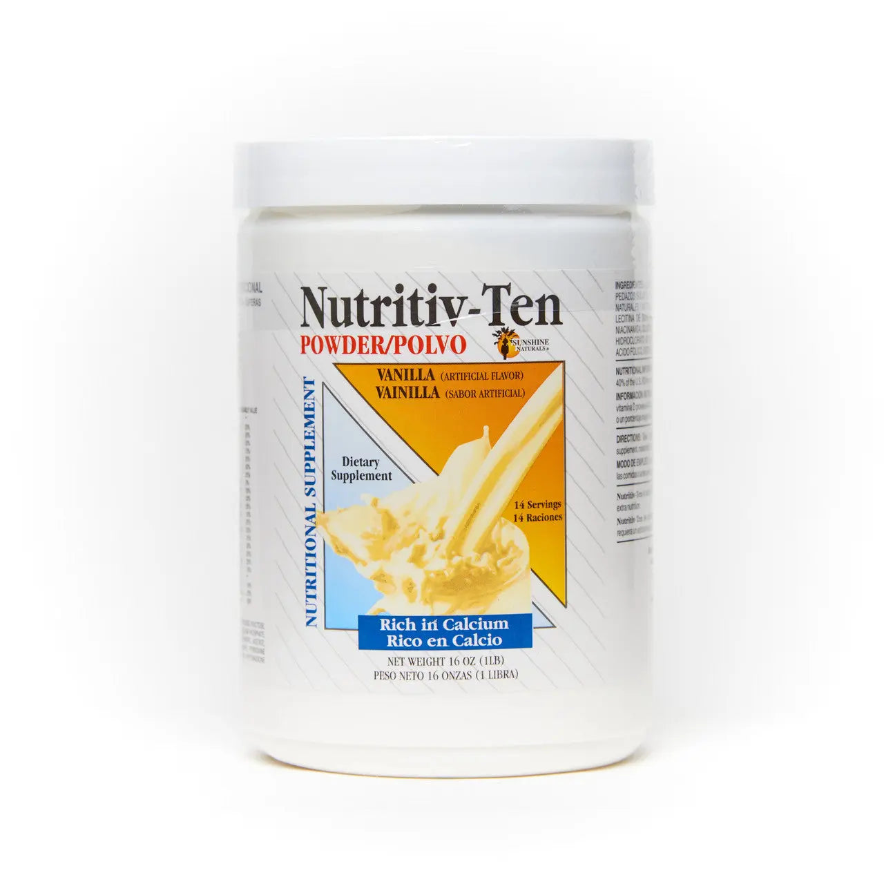Nutritiv-Ten Powder 16 Ounces Vanilla Sunshinenaturals
