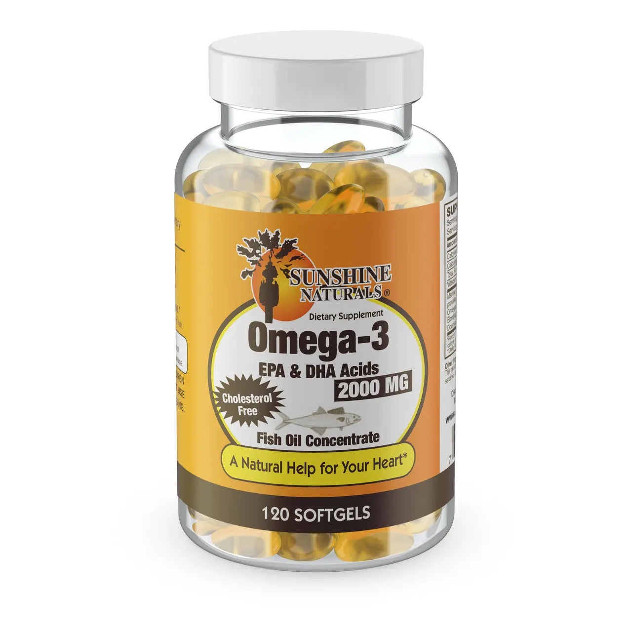 Omega 3 Fish oil 2000mg 120 Softgels Sunshinenaturals