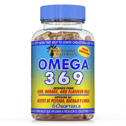 Omega 3-6-9 Fish, Borage, and Flaxseed oil 3600mg 60 Softgels