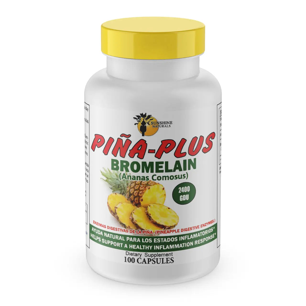 Piña-Plus (Bromelain) 100 Capsules Sunshinenaturals